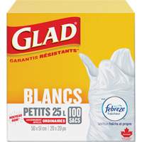 Small 25L Febreze Garbage Bags, Regular, 20" W x 20" L, White Pathway Supply LP