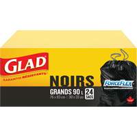 90L Garbage Bags, Regular, 30" W x 33" L, Black Pathway Supply LP