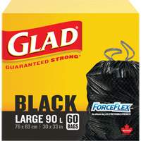 90L Garbage Bags, Regular, 30" W x 33" L, Black Pathway Supply LP