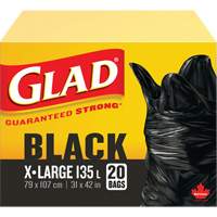 135L Garbage Bags, Regular, 31" W x 42" L, Black Pathway Supply LP