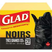 135L Garbage Bags, Regular, 31" W x 42" L, Black Pathway Supply LP