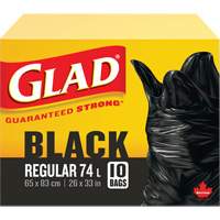 74L Garbage Bags, Regular, 26" W x 33" L, Black Pathway Supply LP