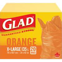 135L Garbage Bags, Regular, 31" W x 42" L, Orange Pathway Supply LP