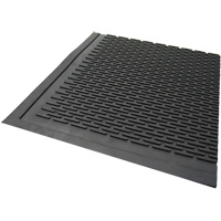 Outdoor Mat, Rubber, Scraper Type, Solid Pattern, 3' x 5', Black Pathway Supply LP
