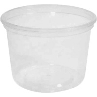 MicroGourmet 16 oz. Clear Deli Container without Lid, Plastic, Round Pathway Supply LP