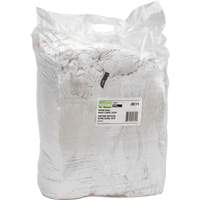 Recycled Material Wiping Rags, Cotton, White, 25 lbs. Pathway Supply LP