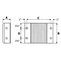 Laminated Dock Bumpers, Horizontal, Rubber, 12" W x 6" D x 10" H Pathway Supply LP