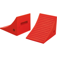 General Purpose Wheel Chocks, Polyurethane, Orange, 8" W x 11-1/4" D x 8-1/4" H Pathway Supply LP