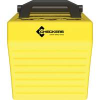 Cale de roue ultra-robuste pour l'exploitation mini&egrave;re Checkers Safety, PEHD, Jaune, 14-1/2" la x 17-1/2" p x 16" h Pathway Supply LP