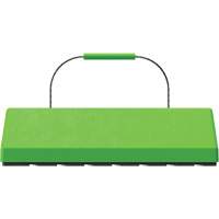 Cale de roue pour avion Checkers Safety SafeRay avec poign&eacute;e &agrave; c&acirc;ble & patin en caoutchouc, Ur&eacute;thane, Vert fluorescent, 24" la x 8" p x 6" h Pathway Supply LP