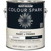 Peinture int&eacute;rieure pr&eacute;teint&eacute;e + appr&ecirc;t mural Colour Spark, Coton blanc, Semi-brillant, 3,78 L, Gallon Pathway Supply LP