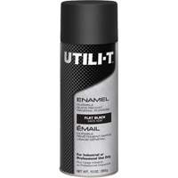 UTILI-T General Purpose Enamel Spray Paint, Black, Flat, 10 oz./283 g, Aerosol Can Pathway Supply LP