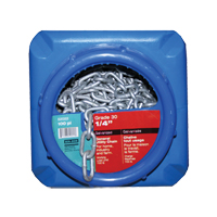 Hot-Dipped Galvanized Chains, Carbon Steel, 1/4" x 100' (30.4 m) L, Grade 30, 1100 lbs. (0.55 tons) Load Capacity Pathway Supply LP