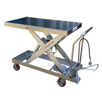 Table &eacute;l&eacute;vatrice &agrave; ciseaux hydraulique pneumatique, Acier inoxydable, 47-1/2" lo x 24" la, Cap. 2000 lb Pathway Supply LP