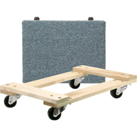 Wood Dollies - Medium-Duty, Polyolefin Wheels, 900 lbs. Capacity, 18" W x 24" D x 7" H Pathway Supply LP