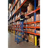 CSA-Certified Rolling Step Ladder, 4 Steps, 22" Step Width, 37" Platform Height, Steel Pathway Supply LP