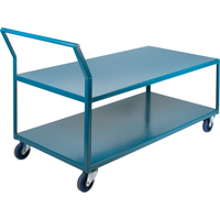 Heavy-Duty Low Profile Shop Carts, 2 Tiers, 24" W x 60" D x 40" H, 1200 lbs. Cap. Pathway Supply LP