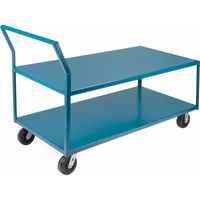 Heavy-Duty Low Profile Shop Carts, 2 Tiers, 30" W x 60" D x 41" H, 2400 lbs. Cap. Pathway Supply LP