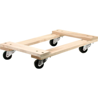 Wood Dollies - Medium-Duty, Polyolefin Wheels, 900 lbs. Capacity, 18" W x 30" D x 7" H Pathway Supply LP