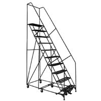 &eacute;chelles Pivotantes A/Roulettes Au Centre, 10 marches, Largeur de la marche 24", Hauteur de la plateforme 100", Acier Pathway Supply LP