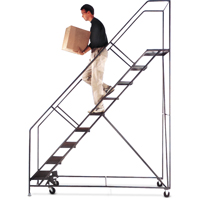 Slope Rolling Ladder, 5 Steps, Anti-Skid, 50° Incline, 50" High Pathway Supply LP