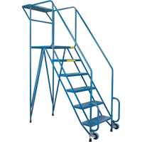 Mechanics/Maintenance Rolling Ladder, Steel, 6 Steps, 57" Platform Height Pathway Supply LP
