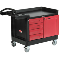 Trademaster Mobile Cabinets & Work Centres, 4 Drawers, 49" L x 26-1/4" W x 38" H, Black Pathway Supply LP