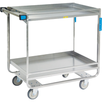 Guard Rail Carts, 2 Tiers, 23" W x 37-1/4" H x 38-5/8" D, 700 lbs. Capacity Pathway Supply LP