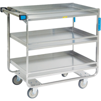 Guard Rail Carts, 3 Tiers, 23" W x 37-1/4" H x 38-5/8" D, 700 lbs. Capacity Pathway Supply LP