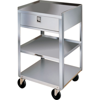 Stainless Steel Equipment Stands, 300 lbs. Capacity, Stainless Steel, 16-3/4" x W, 30-1/8" x H, 18-3/4" D, 1 Drawers Pathway Supply LP