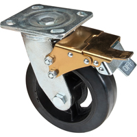 Mold-on Caster, Swivel with Brake, 6" (152.4 mm), Rubber, 550 lbs. (249 kg.) Pathway Supply LP