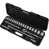 Metric Socket Set, 24 Pcs, 1/2" Drive Size Pathway Supply LP