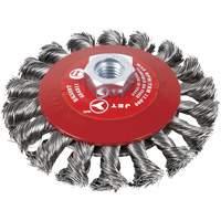 Knot Twisted Conical Bevel Brush, 6" Dia., 0.02" Fill, 5/8"-11 Arbor, Steel Pathway Supply LP