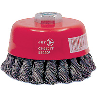 CK3501T High Performance Knot Twisted Cup Brush, 3-1/2" Dia., 0.02" Fill, 5/8"-11 Arbor, Steel Pathway Supply LP