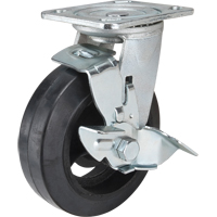 Mold-on Caster, Swivel with Brake, 6" (152.4 mm), Rubber, 550 lbs. (249 kg.) Pathway Supply LP
