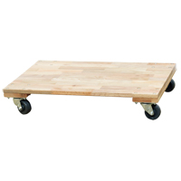 Solid Platform Wood Dolly, Rubber Wheels, 900 lbs. Capacity, 18" W x 30" D x 6" H Pathway Supply LP