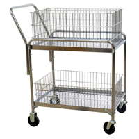 Chariot de bureau en treillis m&eacute;tallique pour le courrier, 200 lb Capacit&eacute;, Chrome, 20" p x 33" la x 37-1/2" h, Chrom&eacute; Pathway Supply LP