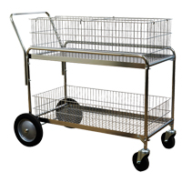 Chariot de bureau en treillis m&eacute;tallique pour le courrier, 250 lb Capacit&eacute;, Chrome, 23-3/4" p x 43" la x 38-1/2" h, Chrom&eacute; Pathway Supply LP