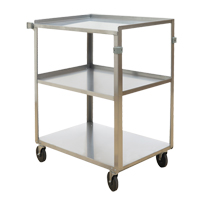 Chariots &agrave; tablette, 3 Tiers, 18" la x 32" h x 27-3/8" p, Capacit&eacute; 500 lb Pathway Supply LP