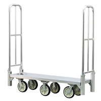 Aluminum U-Boat Folding Bulk Delivery Cart, 18" W x 61" L, 1200 lbs. Cap., Polyurethane Wheels Pathway Supply LP