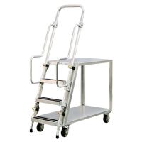 Chariot de pr&eacute;paration en aluminium avec &eacute;chelle, Aluminium, 22" la x 51-1/2" p, 2 tablettes, Capacit&eacute; 800 lb Pathway Supply LP