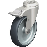 Stainless Steel Thermoplastic Elastomer Caster, Swivel with Brake, 5" (127 mm) Dia., 265 lbs. (120 kg.) Capacity Pathway Supply LP