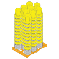 Baril emboîtable en poly&eacute;thyl&egrave;ne, 10 gal. US (8,33 gal. imp.), Dessus ouvert, Bleu Pathway Supply LP