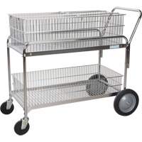 Chariot de bureau en treillis m&eacute;tallique pour le courrier, 250 lb Capacit&eacute;, Chrome, 23" p x 42" la x 38" h, Chrom&eacute; Pathway Supply LP