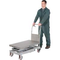 Manual Hydraulic Scissor Lift Table, 35-1/2" L x 20" W, Partial Stainless Steel, 800 lbs. Capacity Pathway Supply LP