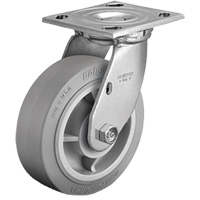 Plate Caster, Swivel, 4" (101.6 mm), Rubber, 225 lbs. (102 kg.) Pathway Supply LP