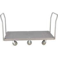 Chariot &agrave; plateforme en plastique robuste, 60" lo x 30" la, 3000 lb cap, Roues Polyur&eacute;thane Pathway Supply LP