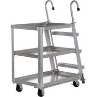Chariot de pr&eacute;l&egrave;vement de stock, Aluminium, 21-7/8" la x 40" p, 3 tablettes, Capacit&eacute; 660 lb Pathway Supply LP
