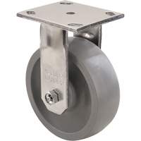 Max9 Caster, Rigid with Brake, 5" (127 mm), Envirothane Grey-WOW, 1000 lbs. (453.6 kg.) Pathway Supply LP
