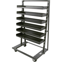 Single-Sided Heavy Duty A-Frame Cart with 6 Lipped Trays, 38" x 25" x 63", 2500 lbs. Capacity Pathway Supply LP